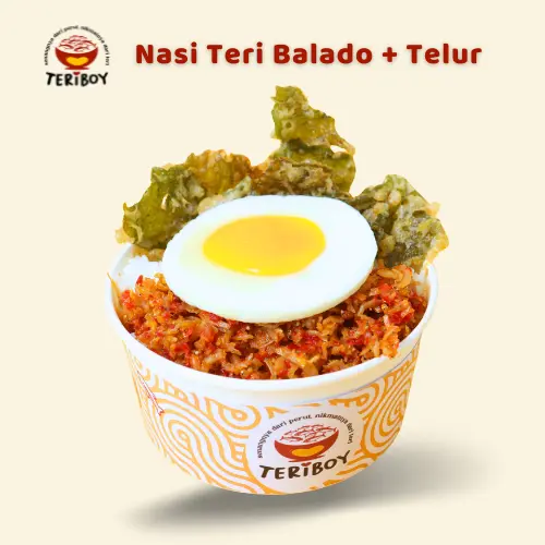 Nasi Teri Medan Balado Telur